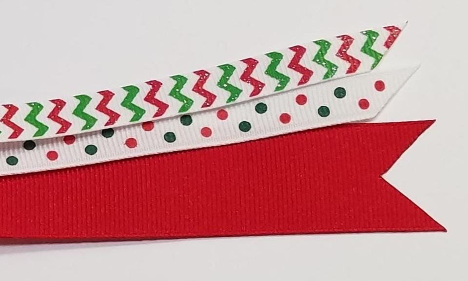Christmas Glitter TODDLER Ponytail Streamer on Toddler Size Hair Tie
