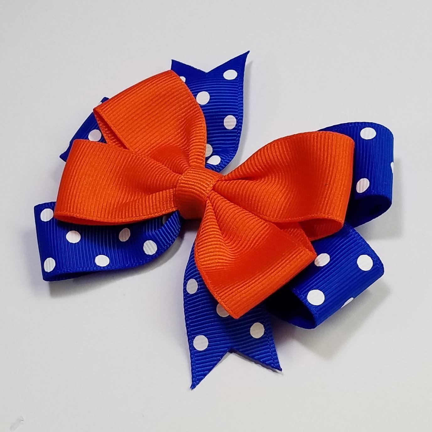 3.5" Orange Blue Polka Dot