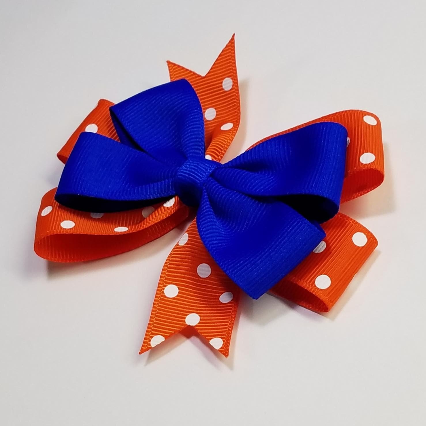 3.5" Blue Orange Polka Dot 