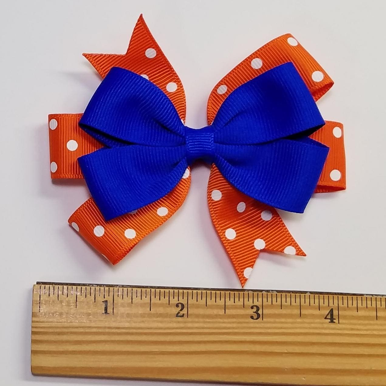 3.5" Blue Orange Polka Dot 