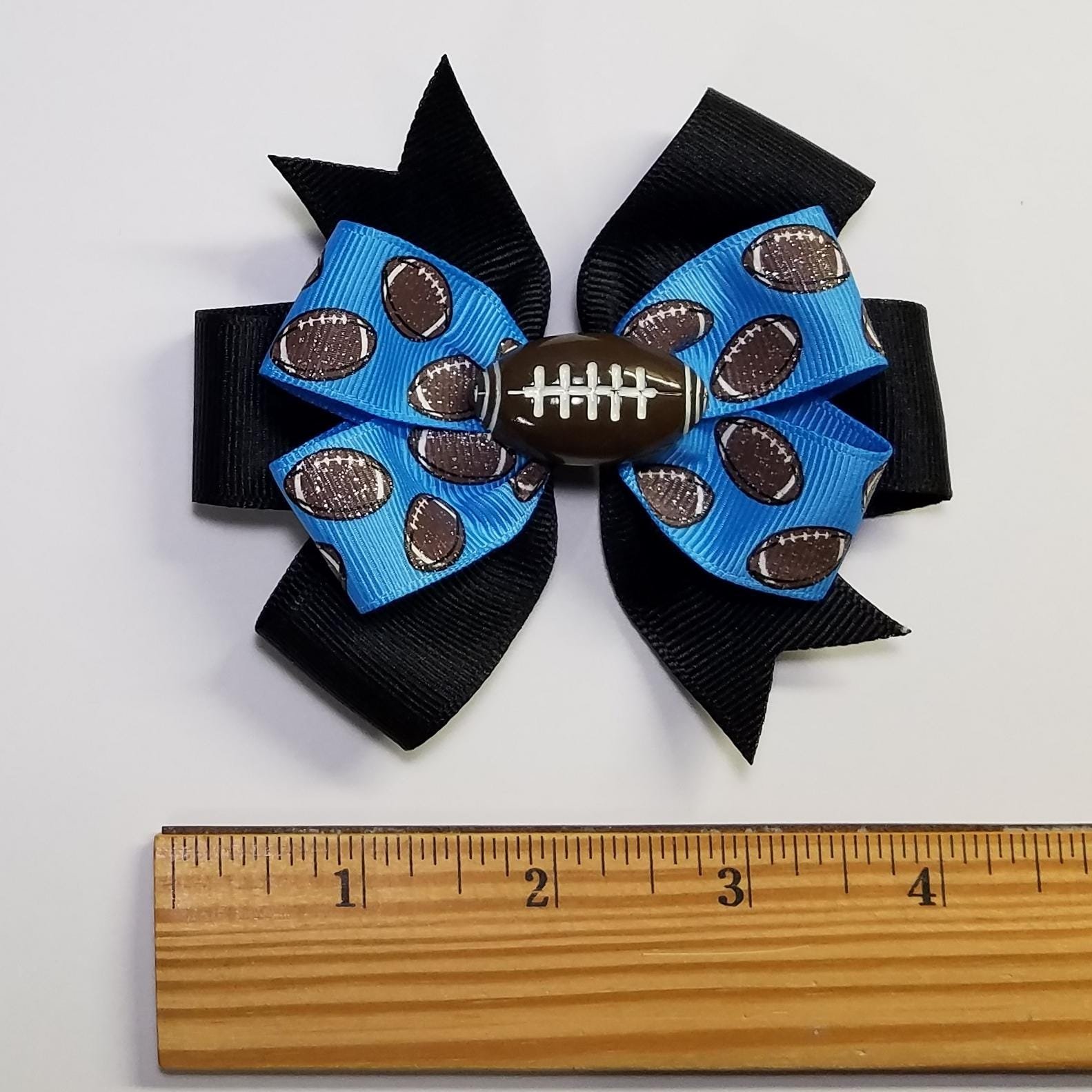 3.5" Football Glitter Blue Black