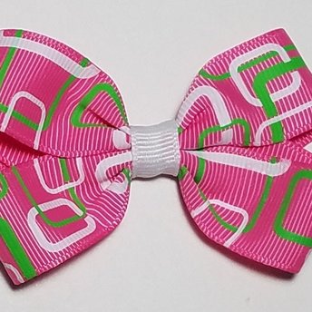 3" Pink Green Square 