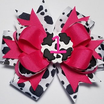 5" 1st Birthday Cow Print