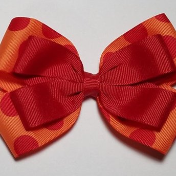 5" Red Coral Polka Dot