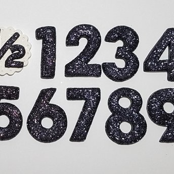 Black Glitter Birthday Number