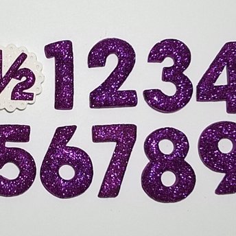 Purple Glitter Birthday Number