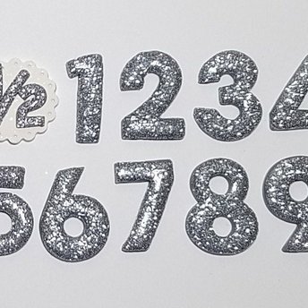 Silver Glitter Birthday Number