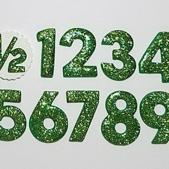 Green Glitter Birthday Number