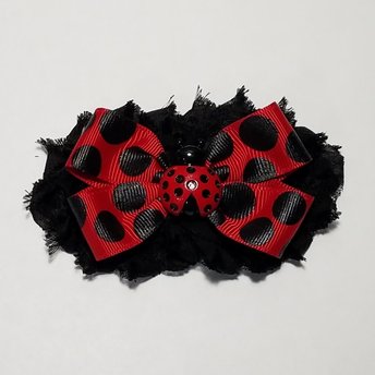 4" Ladybug Shabby Flower