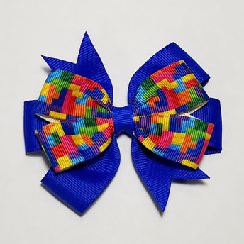 3.5" Building Blocks Hair Bow 