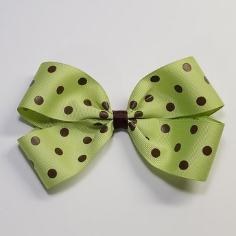 5" Green Brown Polka Dot