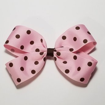 5" Pink Brown Polka Dot 