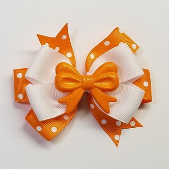 3.5" Tangerine Orange Polka Dot 