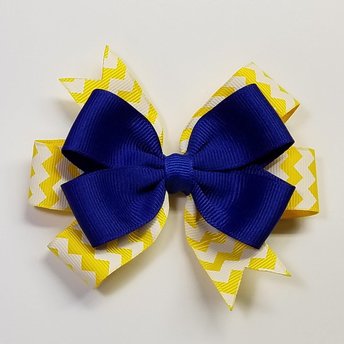 3.5" Royal Blue Yellow Chevron Stripe Team Sport School Colors