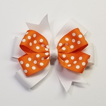 3.5" Orange White Polka Dot Team Sport School
