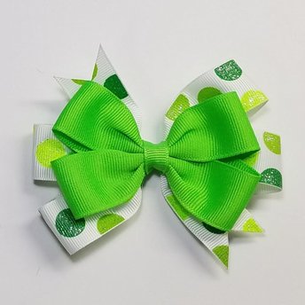 3.5" Green Glitter Polka Dot 