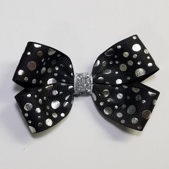 3" Black Foil Polka Dot 