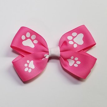 3" Hot Pink White Paw Print 