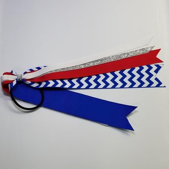 Royal Blue White Red Chevron
