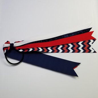 Navy Blue Red White Chevron