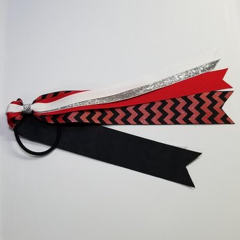 Red Black Glitter Chevron 