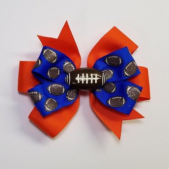3.5" Football Glitter Blue Orange