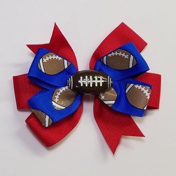 3.5" Football Glitter Blue Red 