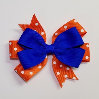 3.5" Blue Orange Polka Dot 