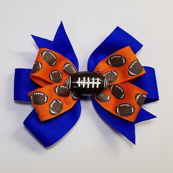 3.5" Football Glitter Orange Blue